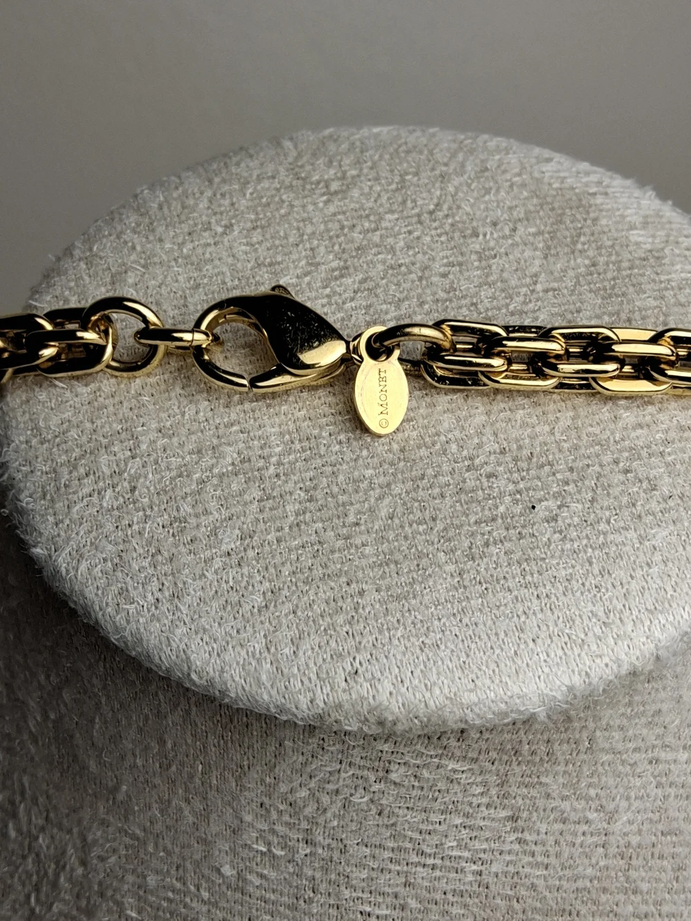 Monet Gold Tone Chain Necklace with Black Accent Drop Earrings